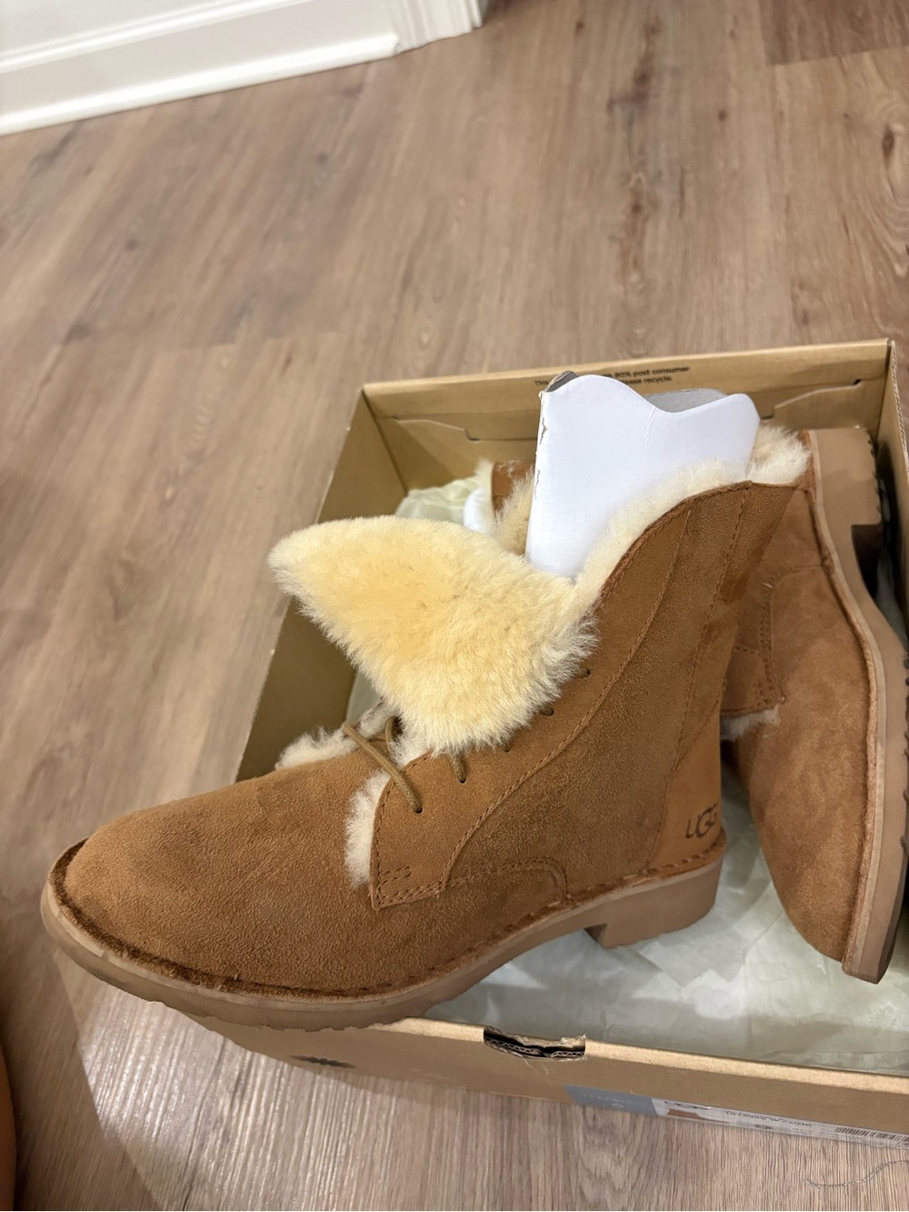 UGG Chestnut Suede Shearling-Lined Boots - Picture 3 of 4